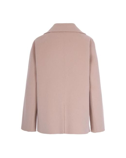 Max Mara Pink Double-Breasted Coats