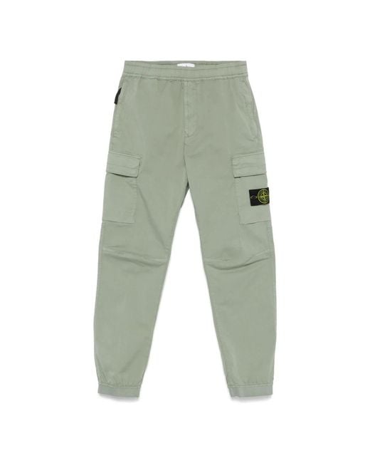 Stone Island Green Straight Trousers for men