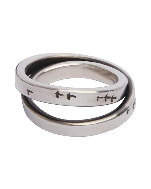 Werkstatt:münchen Metallic Kreuzring aus silber