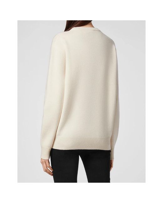 Philipp Plein Pullover Round Neck Ls Intarsia Skull in het White