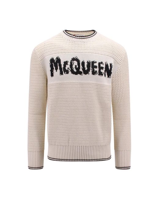 Alexander McQueen Gray Round-Neck Knitwear for men