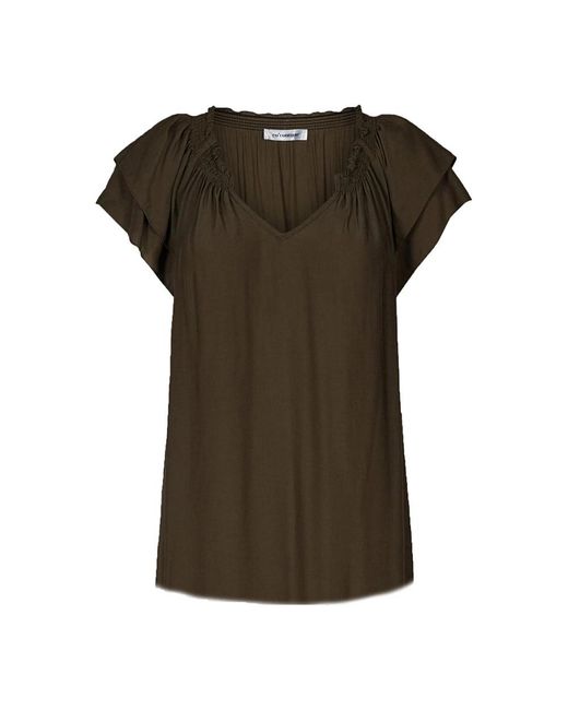co'couture Overhemden ,Groen ,Sunrise Top Blouse in het Green