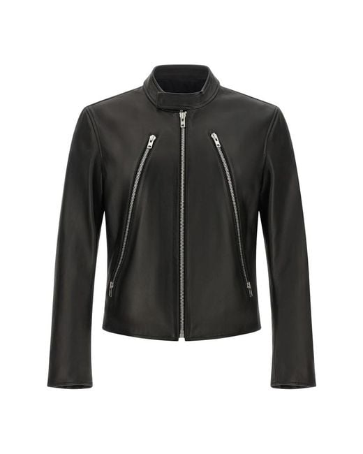Maison Margiela Black Leather Jackets for men