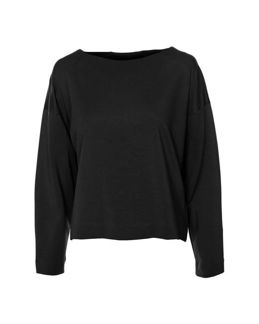 Cropped longsleeve con scollo a barca di Drykorn in Black
