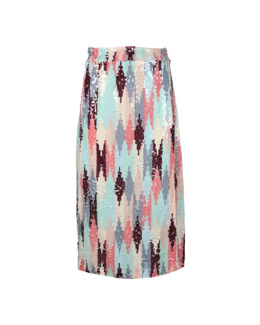 WEILI ZHENG Blue Midi Skirts