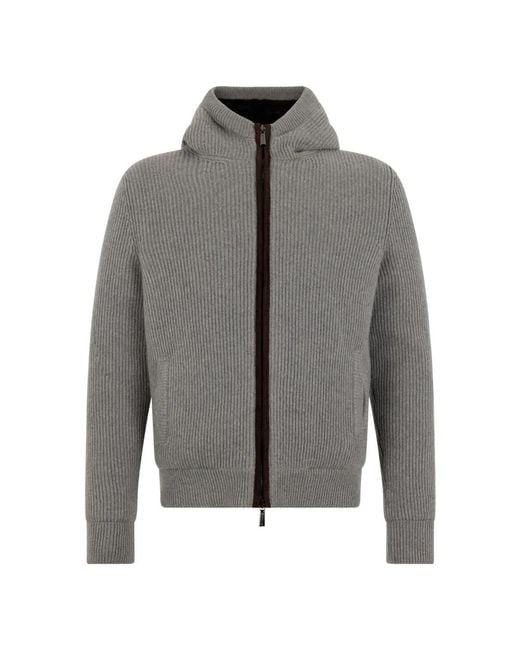 Moorer Gray Zip-Throughs for men