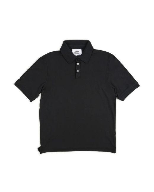 Alpha Studio Schwarzes polo-shirt ice cotton in Black für Herren