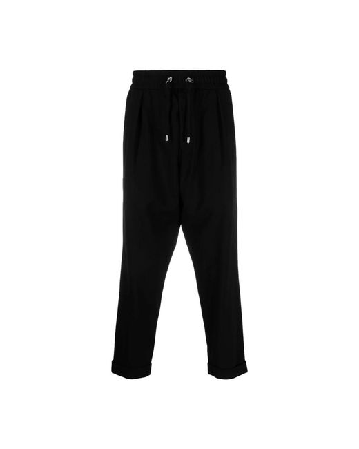 Balmain Broeken ,Zwart ,Katoen Zwarte Drop-Crotch Cropped Broek in het Black voor heren