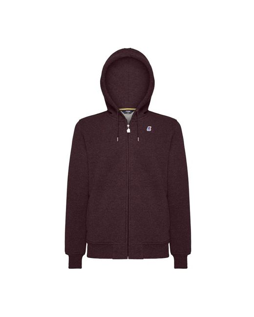 K-Way Hoodies & Sweatvesten ,Bruin ,Katoen Dahlia Hooded Sweatshirt in het Purple voor heren