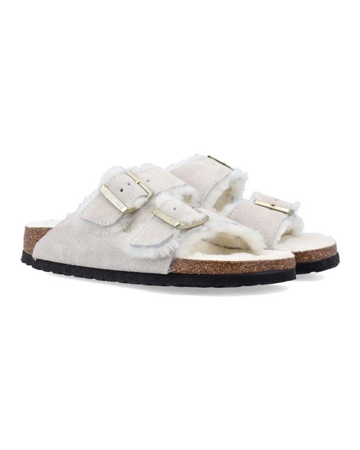Birkenstock White Sliders