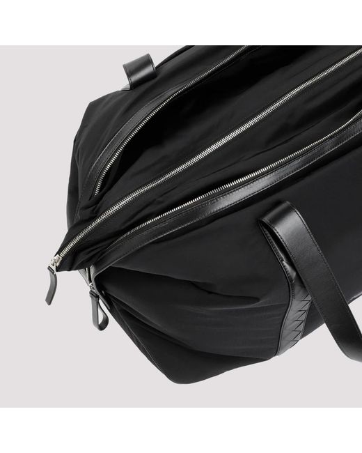 Bottega Veneta Weekender nylon große tasche schwarz silber in Black für Herren