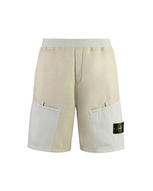 Stone Island Natural Casual Shorts for men
