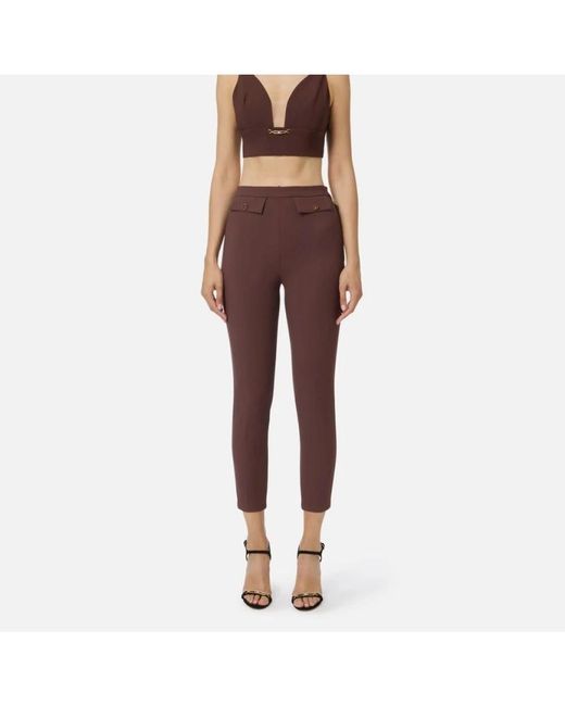 Elisabetta Franchi Purple Slim-Fit Trousers