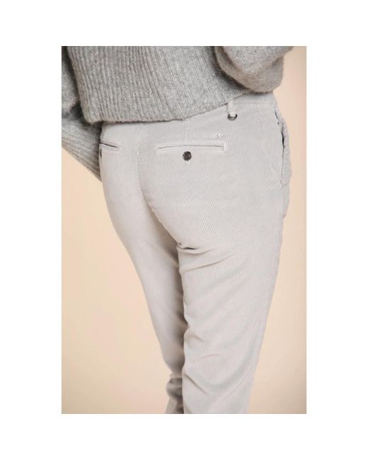 Mason's Broeken ,Grijs ,Katoen Corduroy Slim Fit Chino Broek in het Gray
