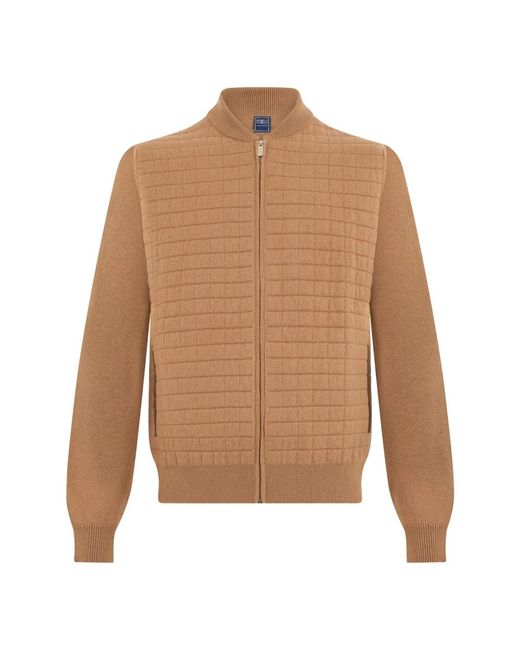 Fedeli Ritsluiting Vest in het Brown voor heren