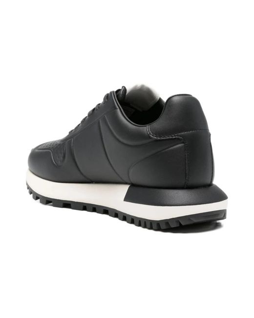Emporio Armani Black Leather Sneakers for men