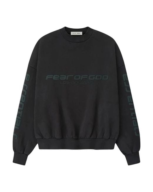Fear Of God Black Los Angeles Heavy Fleece Cropped Sweatshirt 192Ho256893F for men