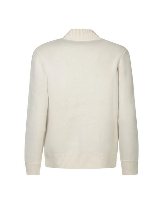 Brunello Cucinelli Eleganter elfenbein cardigan mit metallischen details in White für Herren