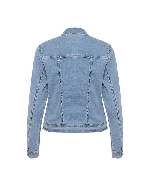 Kaffe Jassen ,Blauw ,Denim Lichtblauwe Gewassen Denim Jack in het Blue