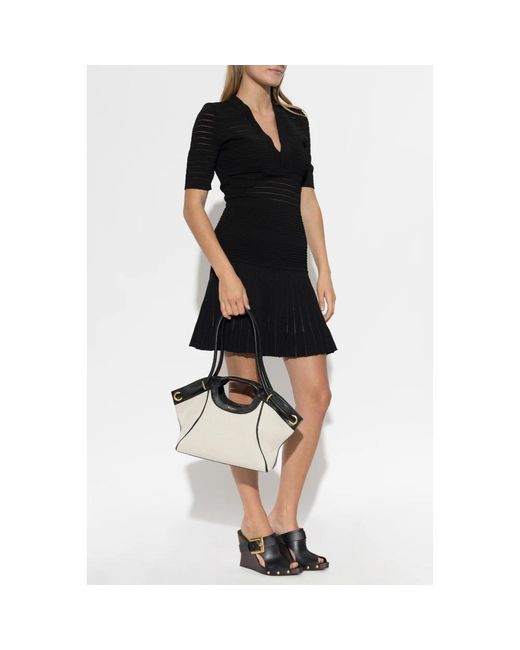 Balmain V-Hals Jurk in het Black