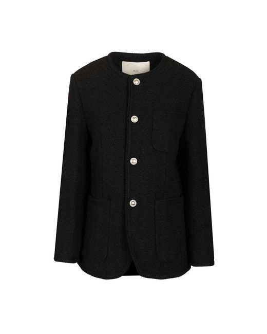 DUNST Collarless Tweed Jas in het Black