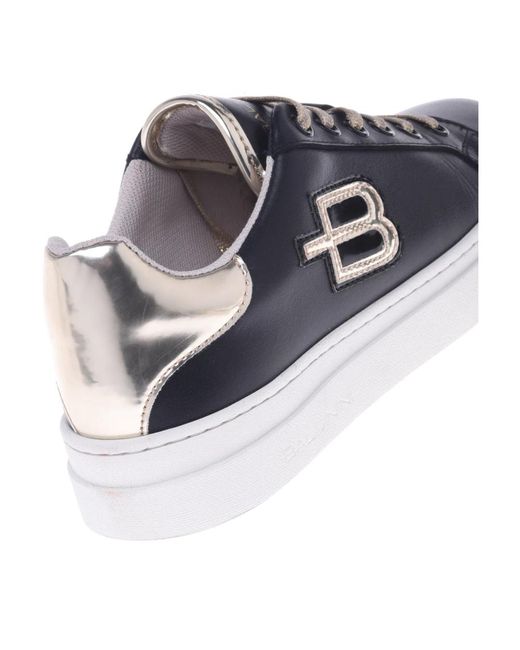 Baldinini Blue Sneaker in black and gold calfskin