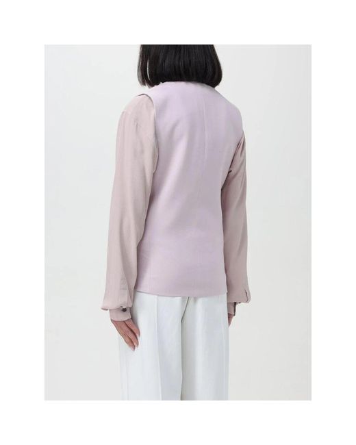 AMI Purple Rosa Weste Mit V-Ausschnitt