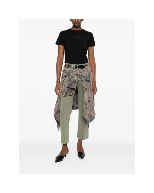 7 For All Mankind Green Cropped Jeans