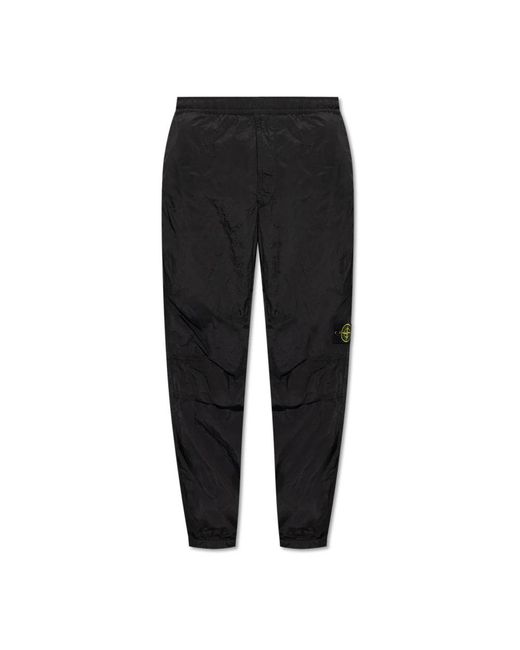 Stone Island Black Wide Trousers for men