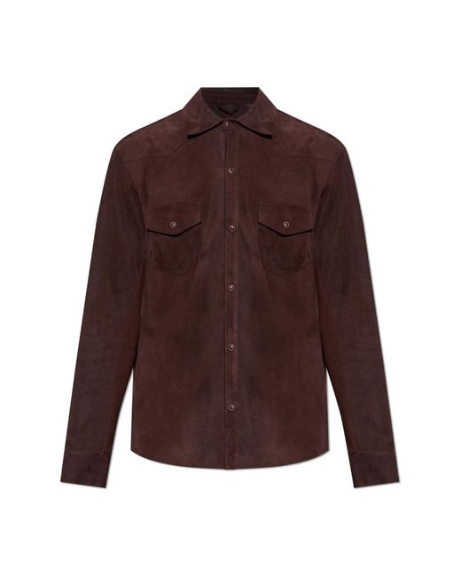 Eleventy Brown Leather Jackets for men