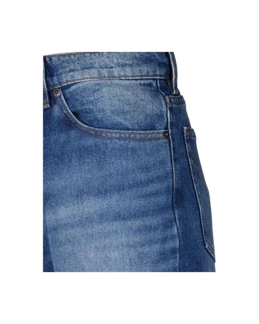 AMI Blue Ausgestellte jeans in verwaschenem blauem denim