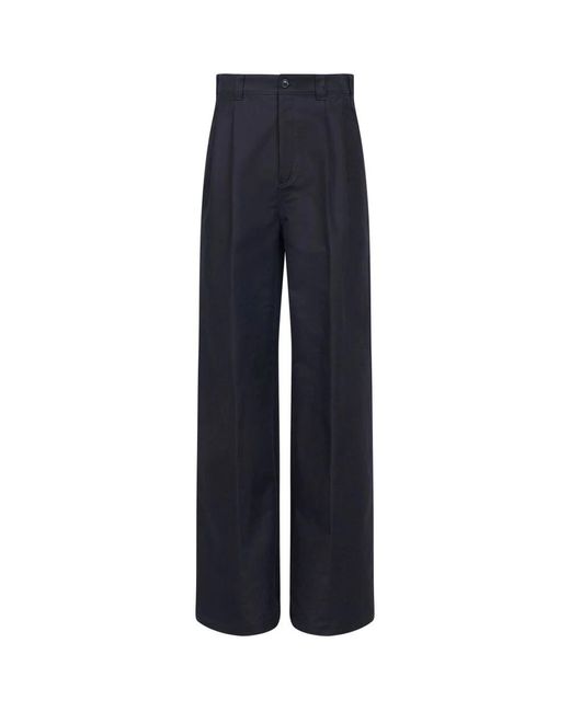 Pantalones negros de algodón de pierna ancha Maison Margiela de color Blue