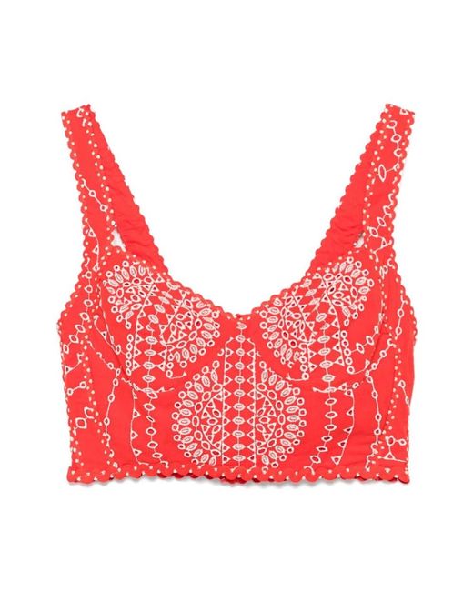 Charo Ruiz Red Sleeveless Tops