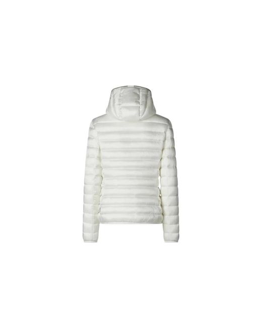 Save The Duck Jassen ,Wit ,Nylon Witte Gewatteerde Daisy Jas in het Gray