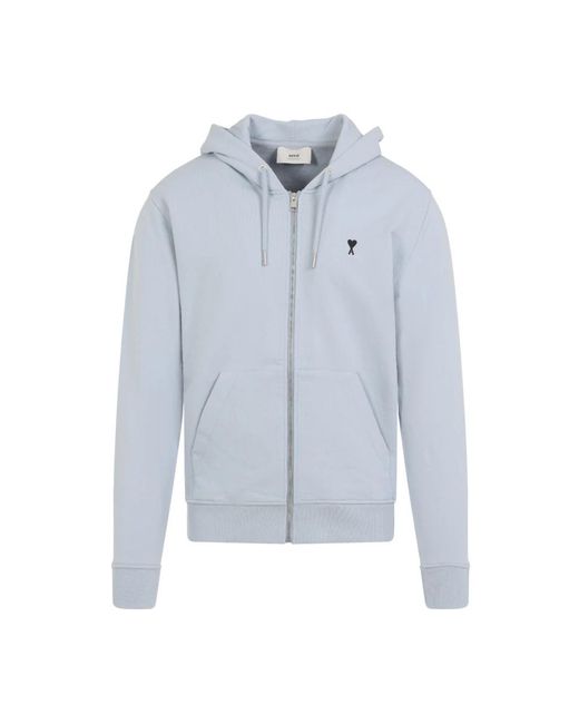AMI Hoodies & Sweatvesten ,Blauw ,Katoen Blauwe Sweatshirt Aw 25 Casual Stijl in het Blue voor heren