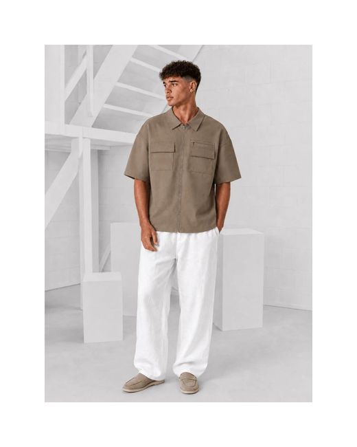 Off The Pitch Brown Short Sleeve Shirts for men