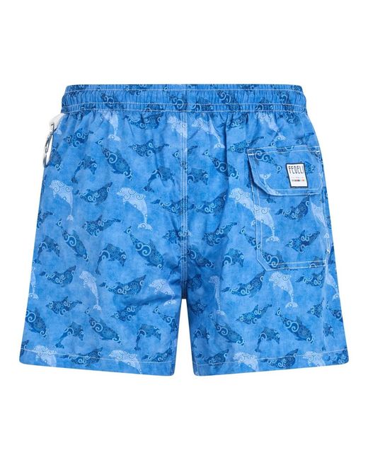 Fedeli Blue Beachwear for men
