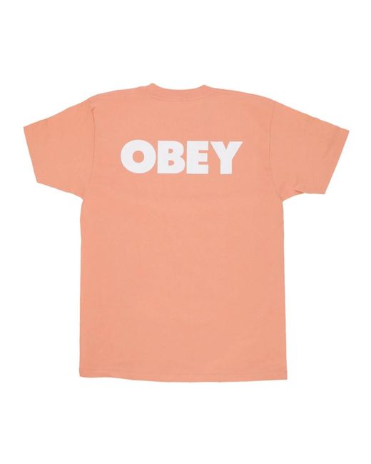 Obey Klassisches tee citrus streetwear in Orange für Herren