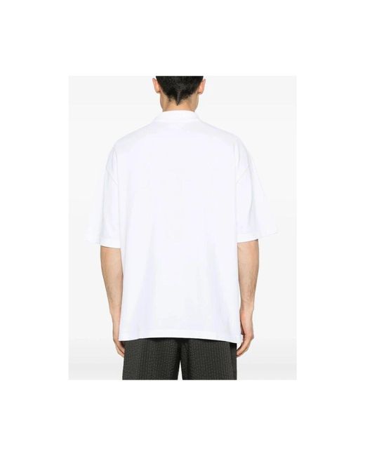 Maison Kitsuné Weiße Button-Up Strickjacke Mit Kurzen Ärmeln in White für Herren