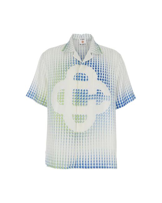 Casablanca Blue Short Sleeve Shirts for men