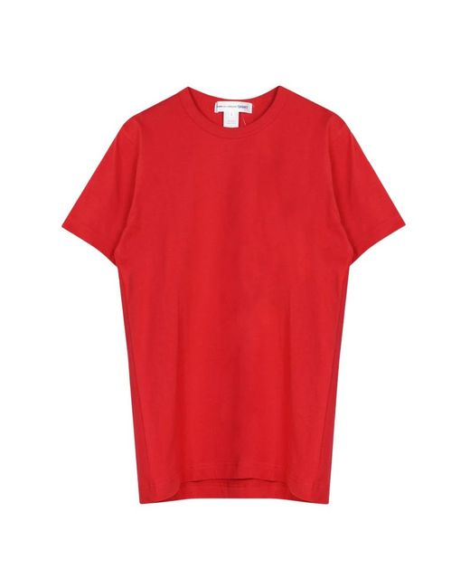 Comme des Garçons Tops ,Rood ,Katoen Logo T-Shirt in het Red voor heren