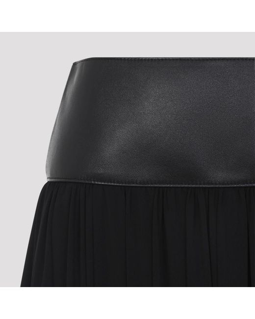 Alaïa Rokken ,Zwart ,Leer Midi Rok in het Black