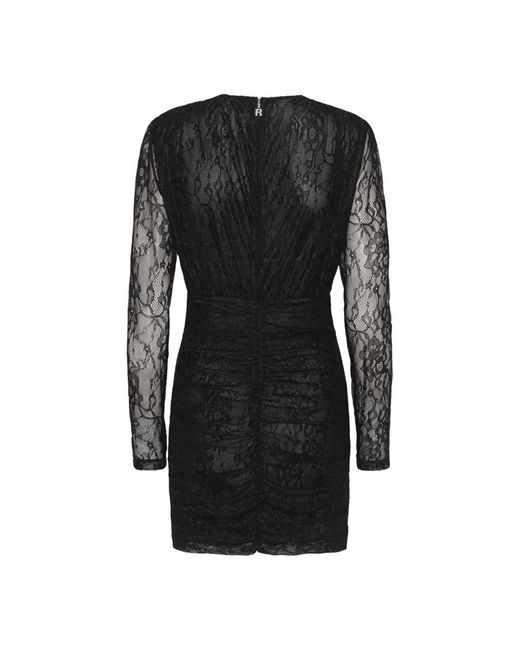 Mesh lace ruched mini dress di ROTATE BIRGER CHRISTENSEN in Black