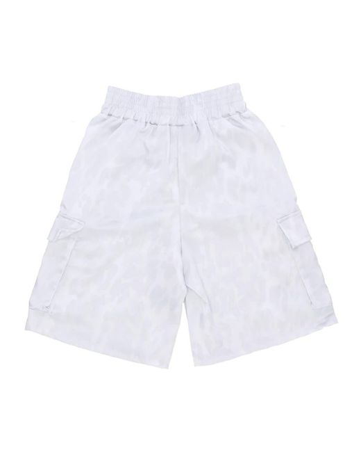 DISCLAIMER White Satin cargo shorts