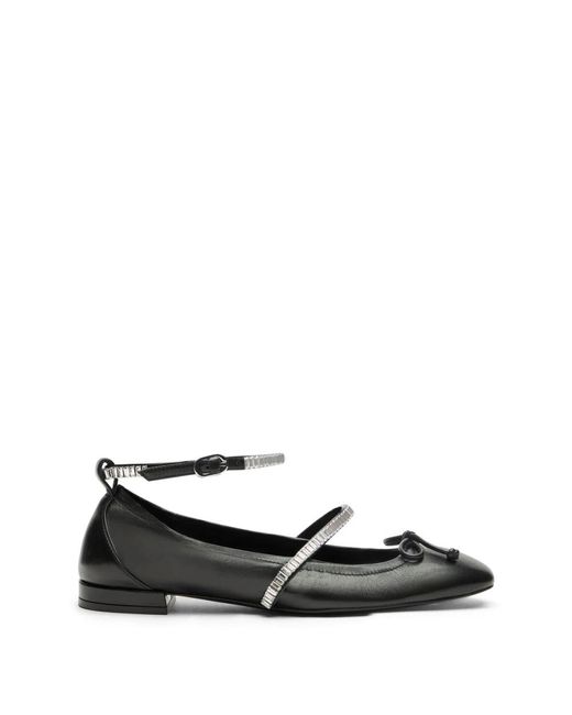 Stuart Weitzman Schoenen ,Zwart ,Leer Ballerina's Met Kristallen in het Black