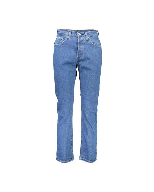 Levi's Jeans ,Blauw ,Katoen Blauwe Katoenen 5-Pocket Jeans Met Logo in het Blue