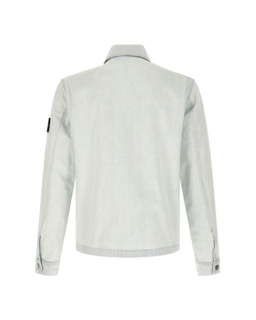 Stone Island Gray Denim Jackets for men