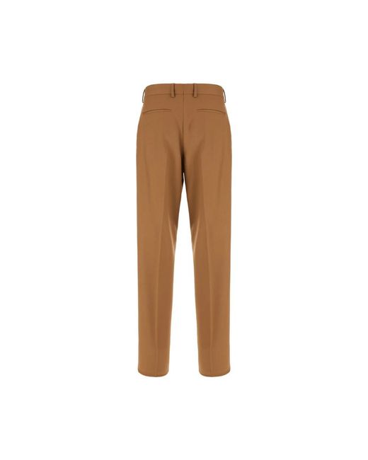 Fendi Brown Straight Trousers for men