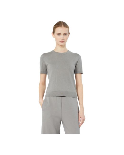 Max Mara Gray Round-Neck Knitwear