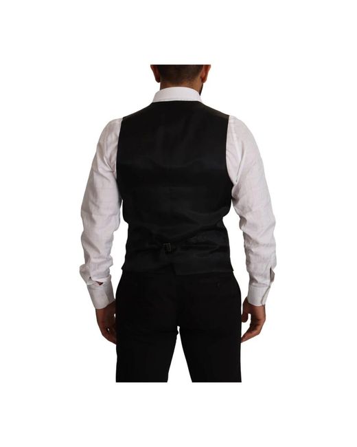 Dolce & Gabbana Black Waistcoats for men